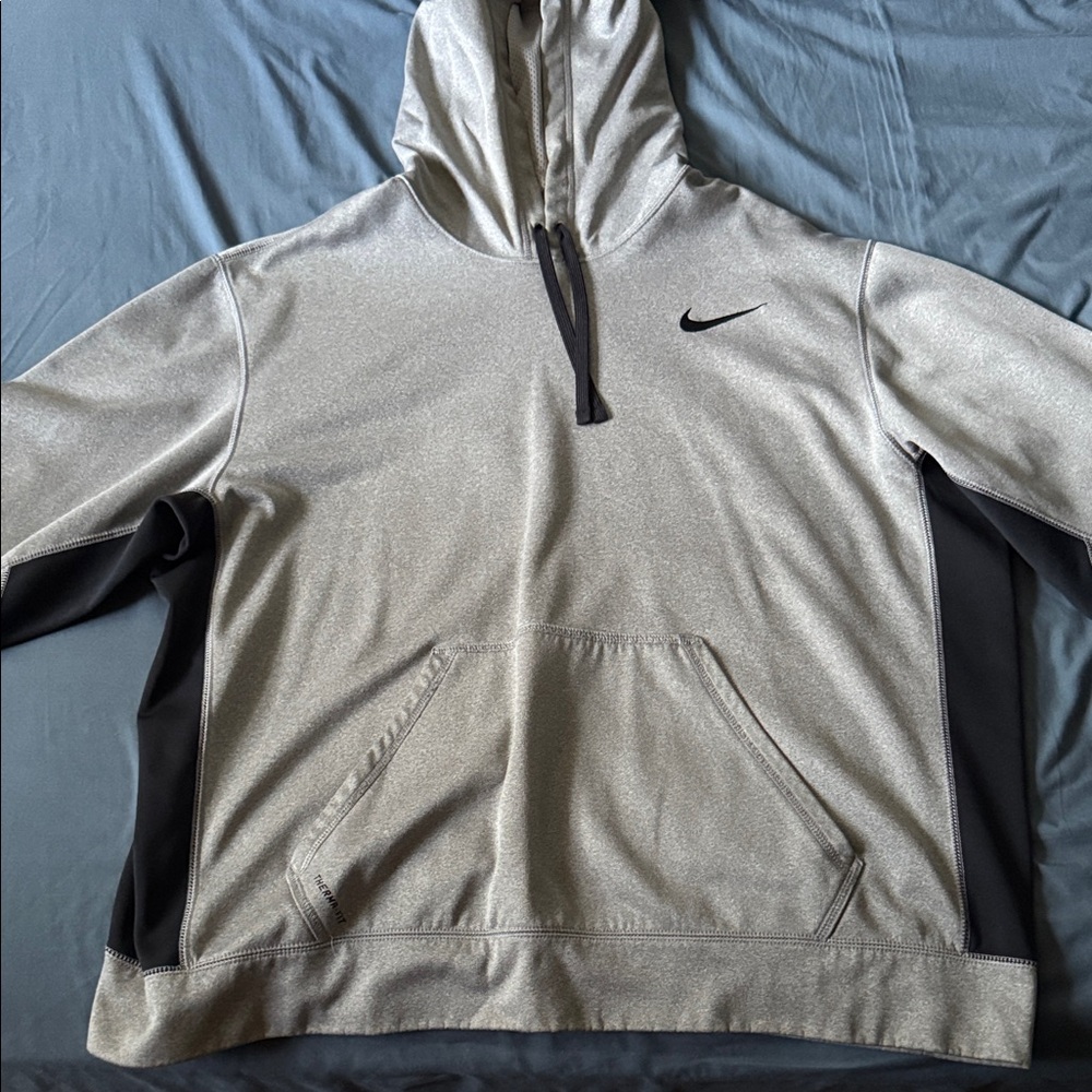 Nike Silver and Black Pullover Hoodie